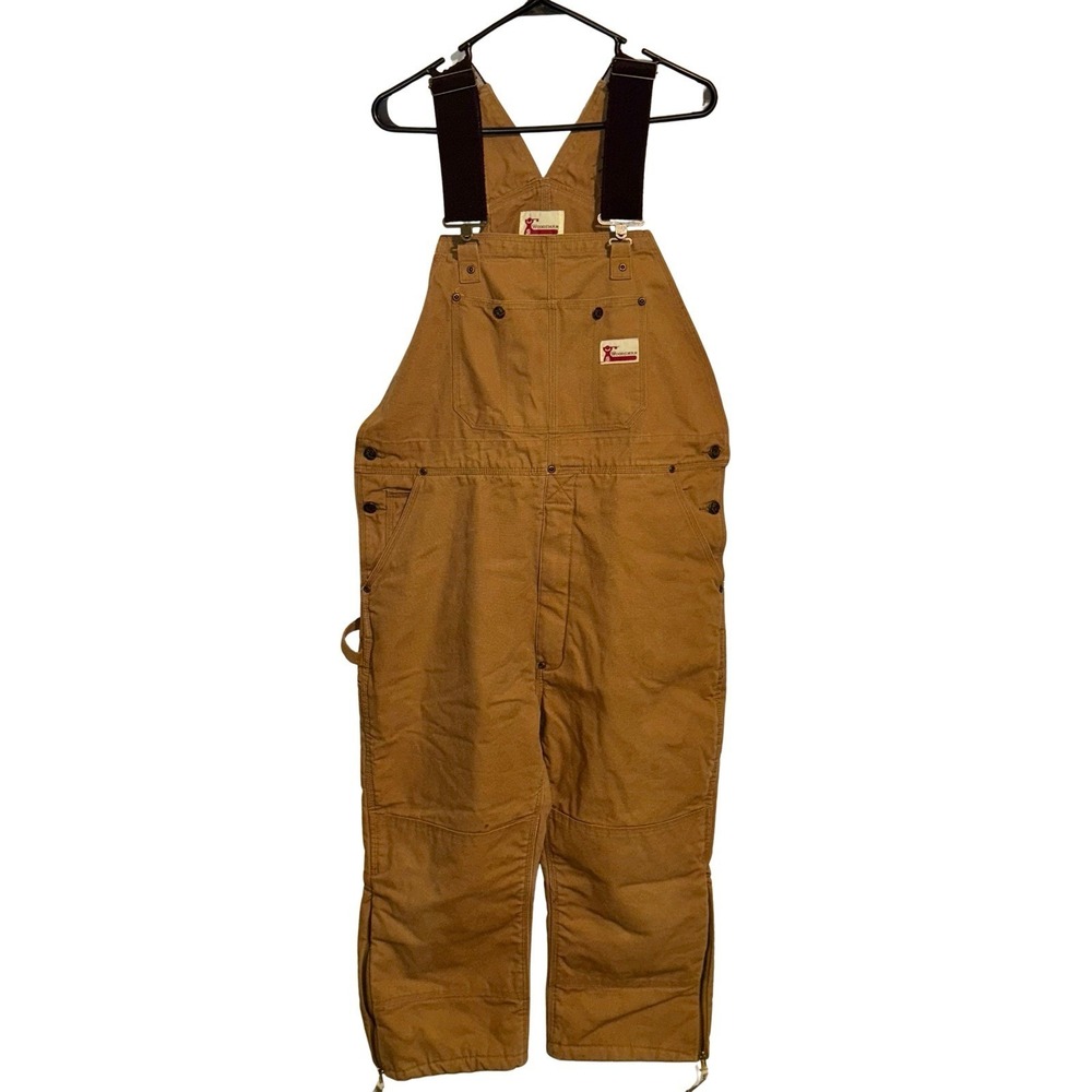 Woodsman M-S Brown Duck Canvas Insulated Bib‎ Overalls 38" Waist 20" Inseam